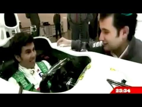 'Checo' Pérez sufre una broma de sus compañero de Sauber