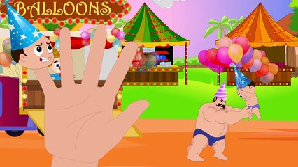 Jumbo Man Playing with Colours Balloon Pop Finger Family Song!