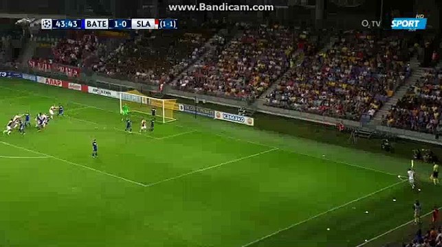 Milan Skoda Goal HD - BATE Borisov 1-1 SK Slavia Praha 02.08.2017