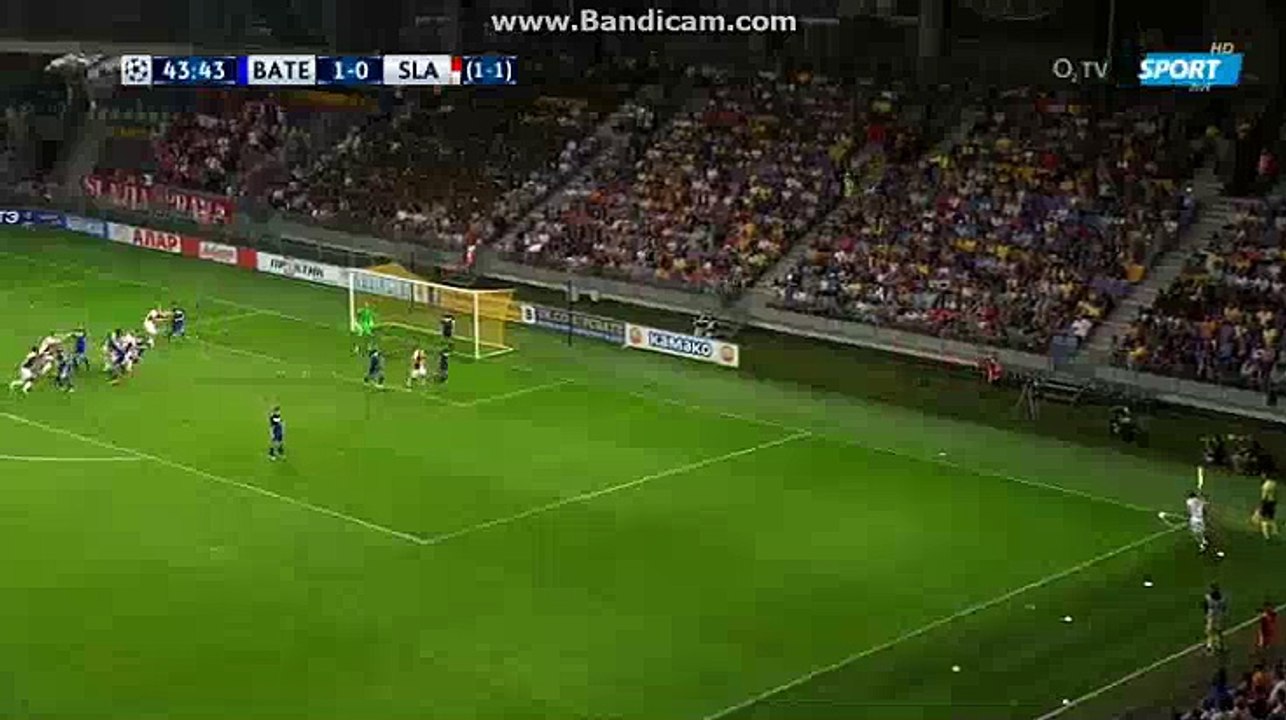 Milan Skoda Goal HD - BATE Borisov 1-1 SK Slavia Praha 02.08.2017