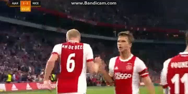 Goal Souquet Ajax 1-1 Nice 02-08-2017