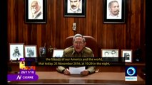 President Raul Castro announces Fidel Castros death on state television
