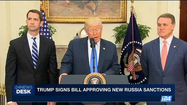i24NEWS DESK | Trump signs bill approving new Russia sanctions | Wednesday, August 2nd 2017