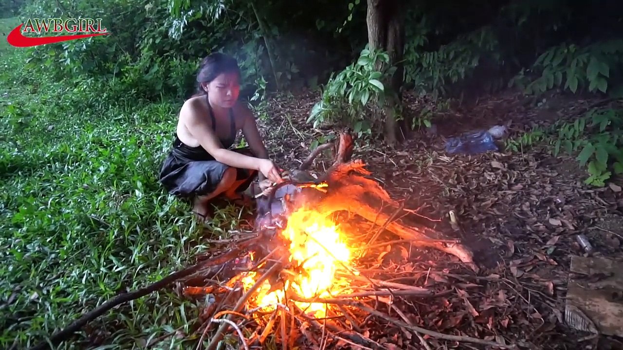 Em Gái Vào Rừng Bắt Cá Lóc Khổng Lồ Và Nướng Tại Chỗ  , Làm Thế Nào Để Có Bữa ĂN Ngon Miệng