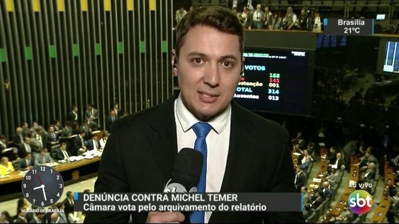 Câmara dos Deputados vota pelo arquivamento da denúncia contra o presidente Michel Temer