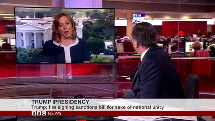 Trump approves new 'flawed' Russia sanctions - BBC News