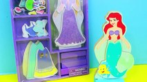 Frozen Disney Princess Dress Up Elsa, Ariel & Princesse Belle Wooden Magnetic Doll Muñeca