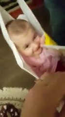 Funny Smiling Baby in Shopping Bag