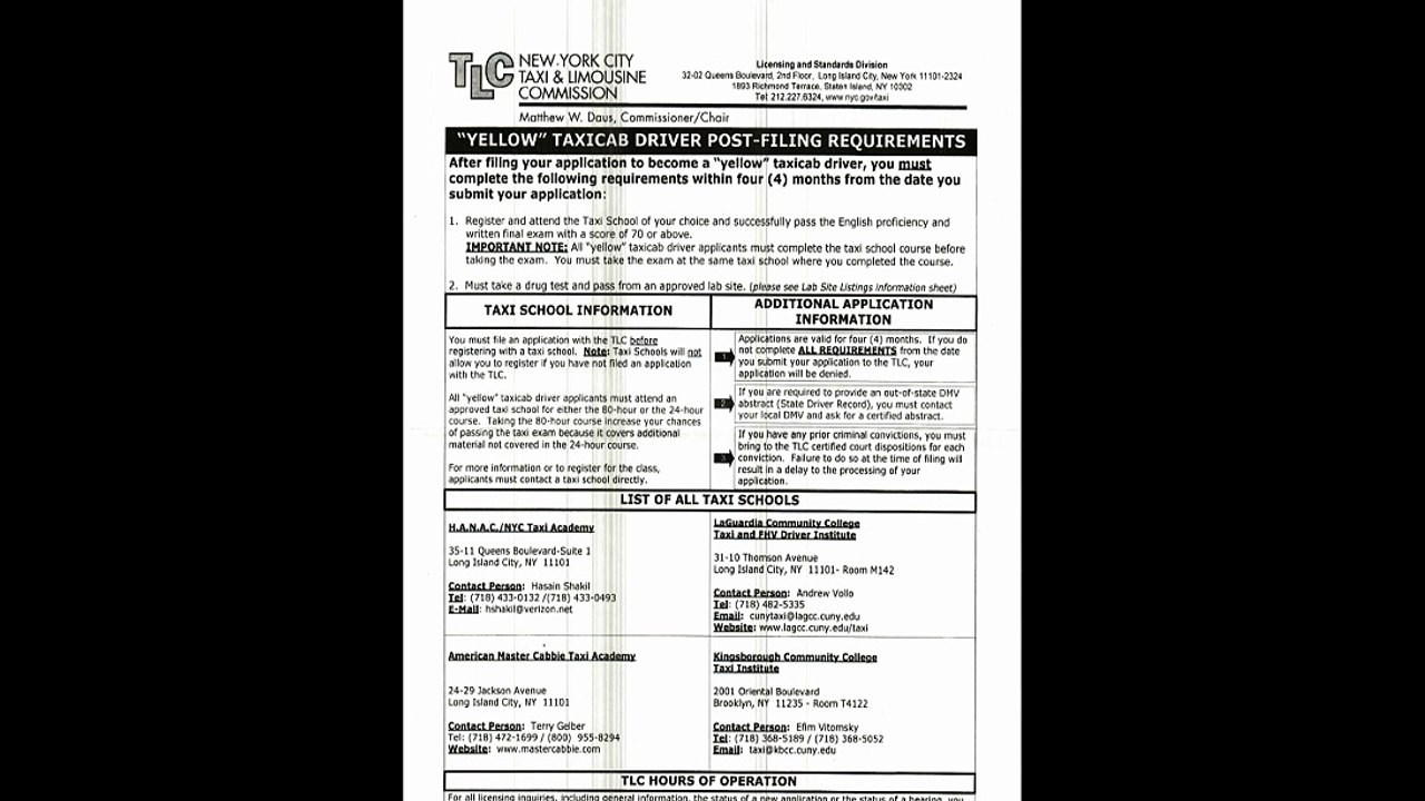 TLC YELLOW AND FHV SCHOOLS
