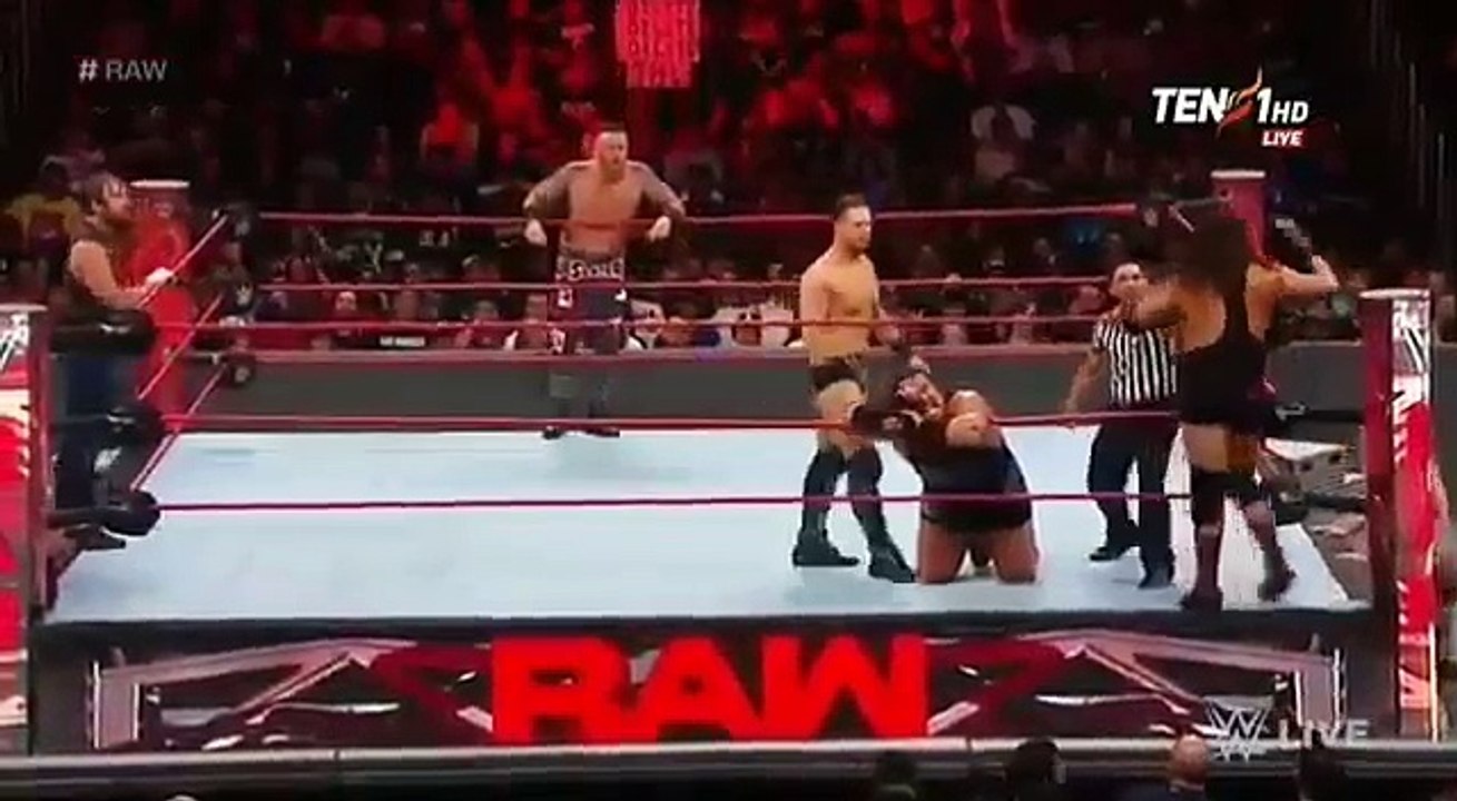 WWE Raw June 2017 Full Match 6 Men Tag Team Match