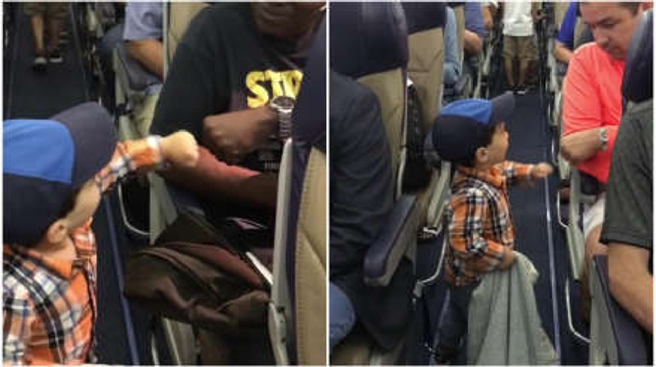 2 Year Old Boy Boards Plane In Style