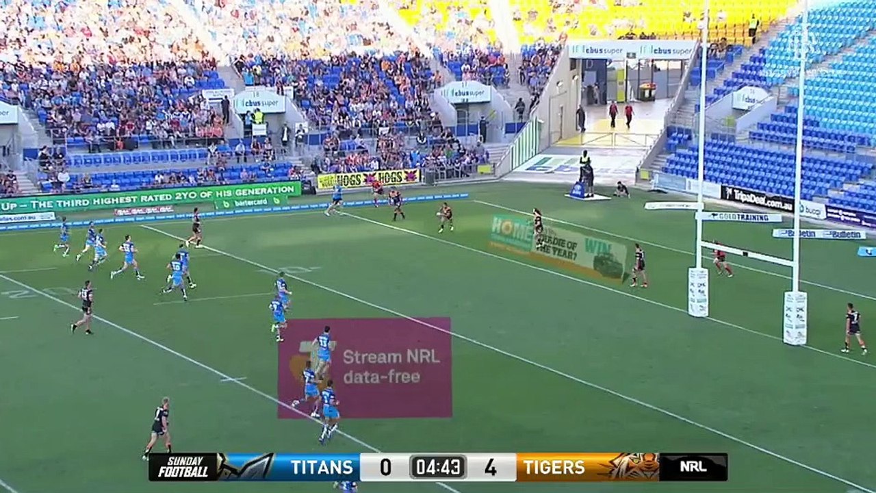 Titans v Tigers - 1st Half - RD 21 - NRL 2017