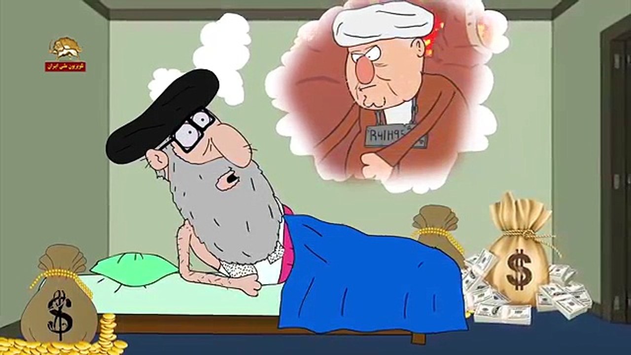 انيميشن خنده دار مرگ رفسنجاني و صحبت او با خامنه اي از جهنم