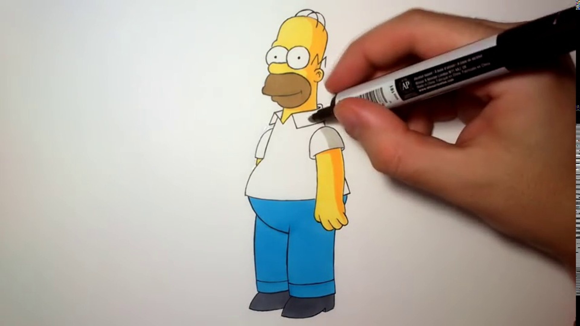 Dessin Facile Simpson Par Etape Comment dessiner Homer Simpson [Tutoriel] - video Dailymotion