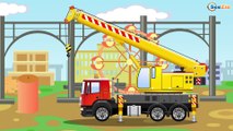Tractor Truck & Giant Crane NEW Car Cartoons Real Diggers Trucks for Kids
