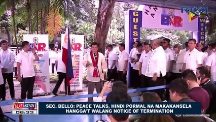 Sec. Bello: Peace Talks, hindi pormal na makakansela hangga't walang notice of termination