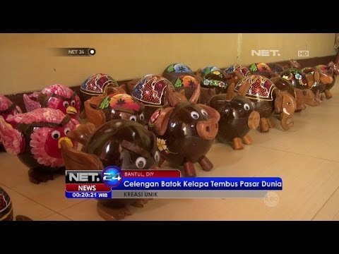 Belajar Menabung dengan Celengan Batok Kelapa Berbentuk Tokoh Kartun -NET24