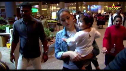 Mira and Misha Sppotted At Airport Shahid Kapoor came for receive them