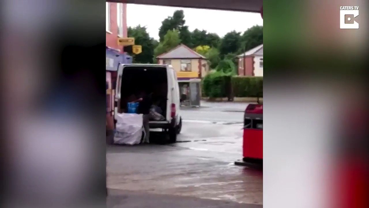 Delivery Driver Lobs Parcels