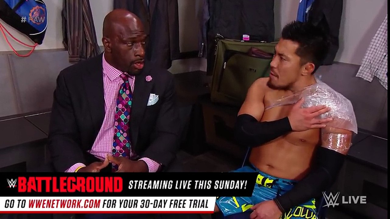 Akira Tozawa demands a rematch  Raw, July 17, 2017