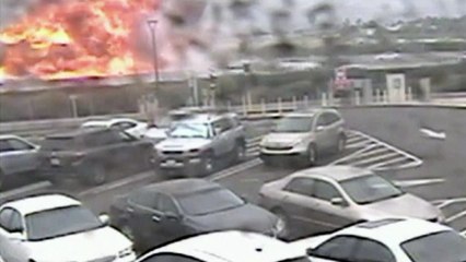 A plane crashed into a freeway in california