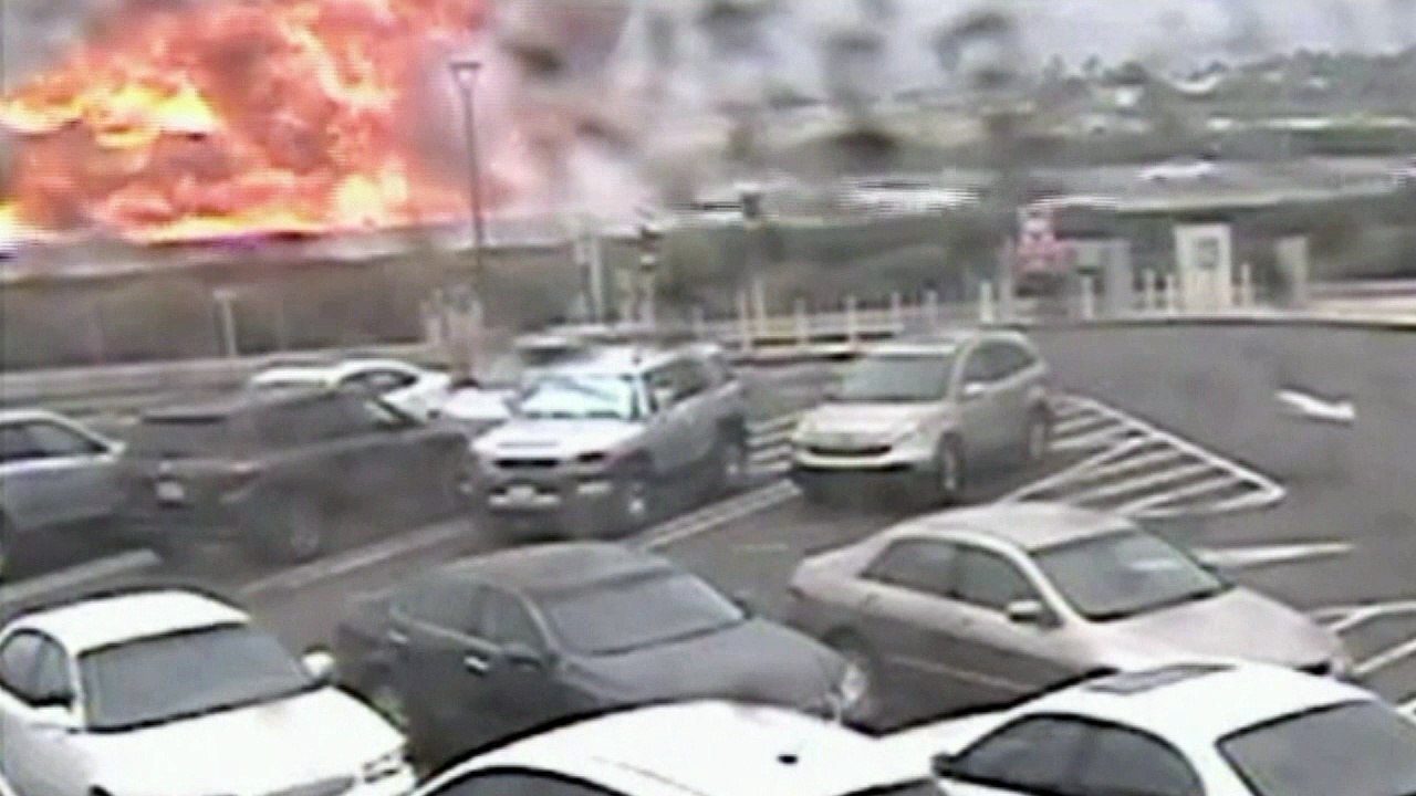 A plane crashed into a freeway in california