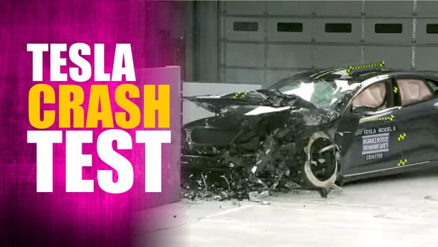 2017 Tesla Model S small overlap IIHS crash test