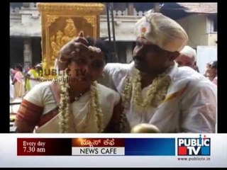 Actress Shruthi weds Chandrchud in Kollur Temple