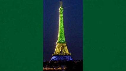 PSG 'pinta' Torre Eiffel de verde e amarelo e faz suspense por Neymar em vídeo