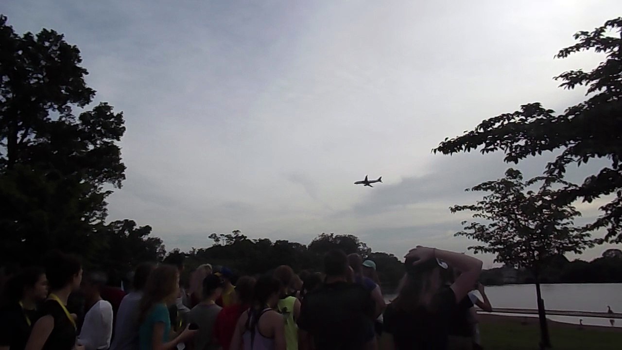 Air plane in flight in Washington D.C