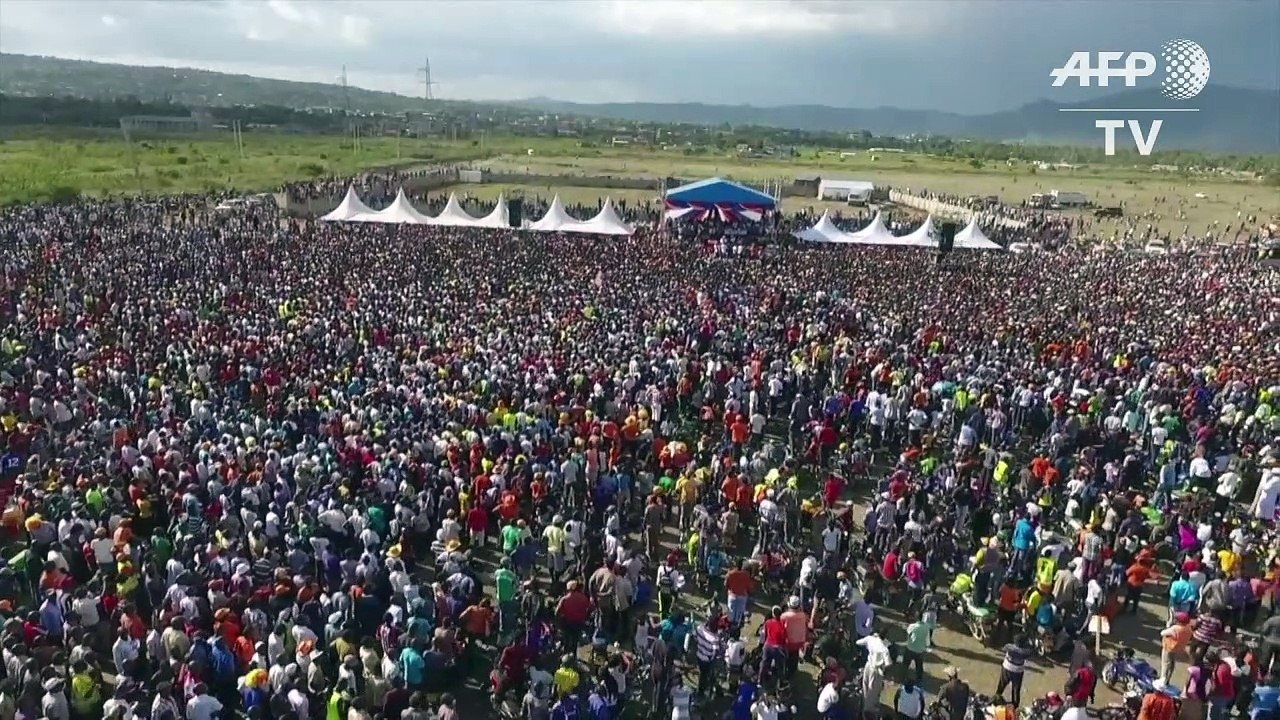 Kenya:meeting de campagne du leader de l'opposition Raila Odinga