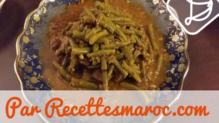 Tagine de Veau aux Haricots - Moroccan Beef & Green Beans Tagine - طاجين صحي باللوبيا الخضره واللحم