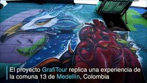 Coloridos grafitis tapan simbología pandillera en El Salvador