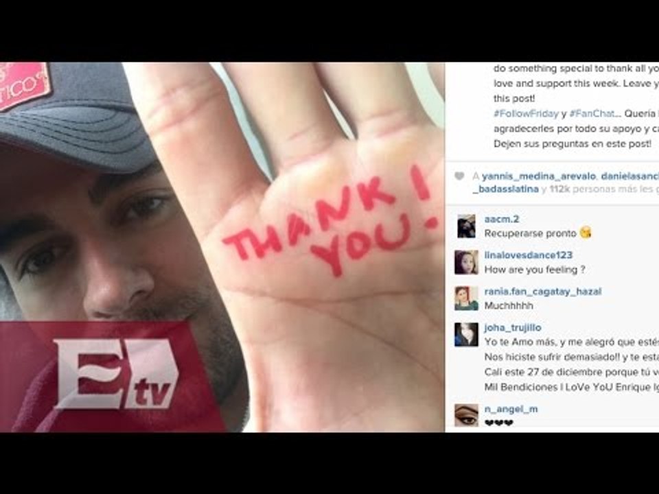 Enrique Iglesias agradece a sus fans el apoyo durante su accidente / Joanna Vegabiestro