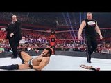 Brock Lesnar attacks Jinder Mahal and his Friend Destroy On Raw