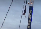 Man Stuck on Bungee Jump Ride Hangs Upside Down For 20 Minutes