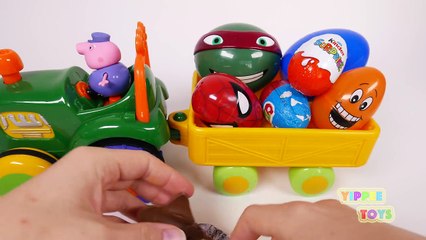 Toy Tractor with Many Surprise Toys and Kinder Eggs-cCtvXnHuah8