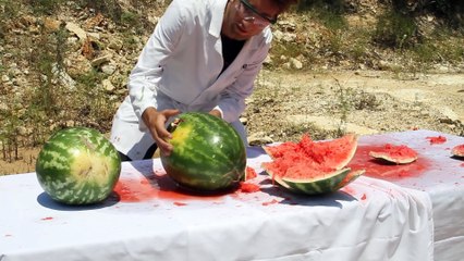 Catching a Bullet with a Watermelon - The Slow Mo Guys
