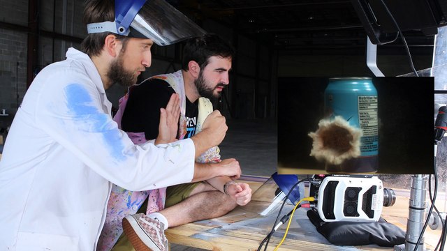 Compressed Air Cannon in Super Slow Mo - The Slow Mo Guys
