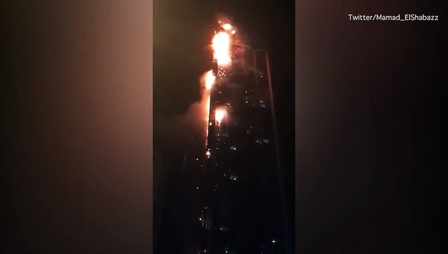 Dubai's Torch Tower bursts into flames in echo of Grenfell