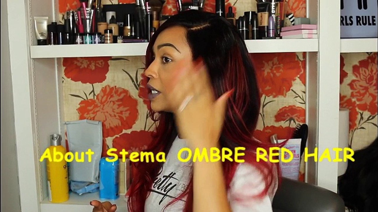 Stema hair ombre hair bundles ombre red weaving 100g/pc