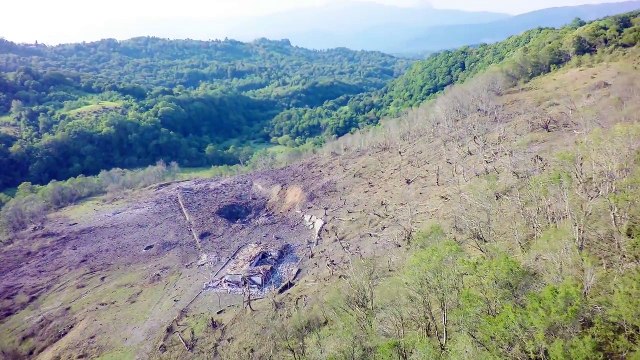 Последствия взрыва склада боеприпасов в Абхазии. Видео с дрона