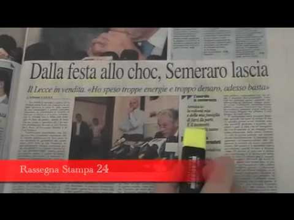 Leccenews24 notizie dal Salento in tempo reale Rassegna Stampa 24 Maggio