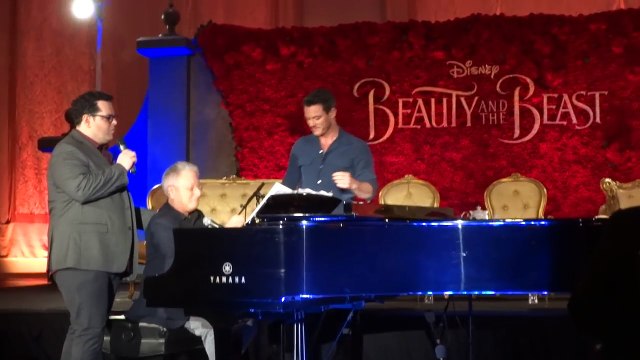 Gaston live Josh Gad, Luke Evans, Alan Menken at Beauty and the Beast press conference