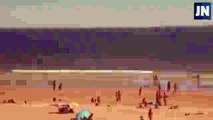 Video shows plane crash landing on Portuguese beach