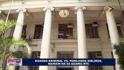 Kasong kriminal vs. Parojinog siblings, naihain na sa Ozamiz RTC