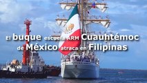 El buque escuela ARM Cuauhtémoc de México atraca en Filipinas