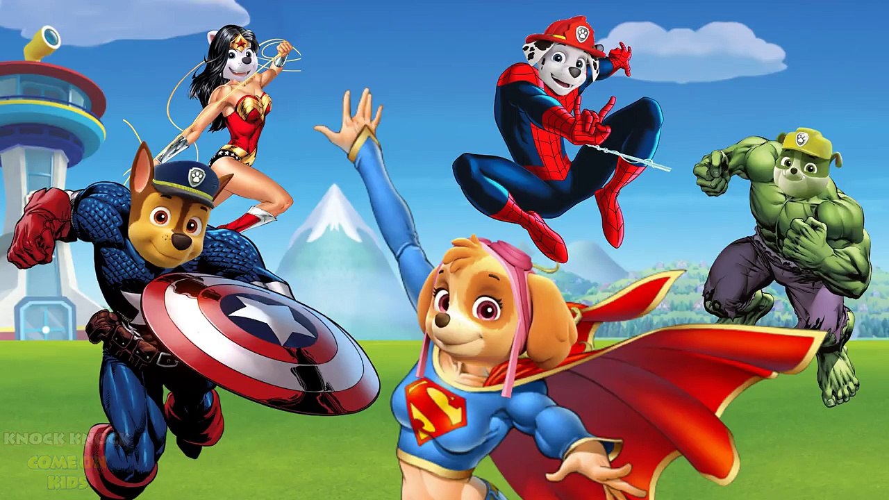 Paw Patrol Marvel Super Heroes Spiderman Hulk Finger Family Songs Nursery Rhymes