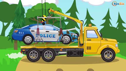 NEW Challenge w The Blue Police Car +1 Hour Kids Video Compilation | Car Animation