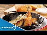 Receta para preparar pollo en fricasse con estragón. Receta de pollo / Recetas fáciles y rápidas